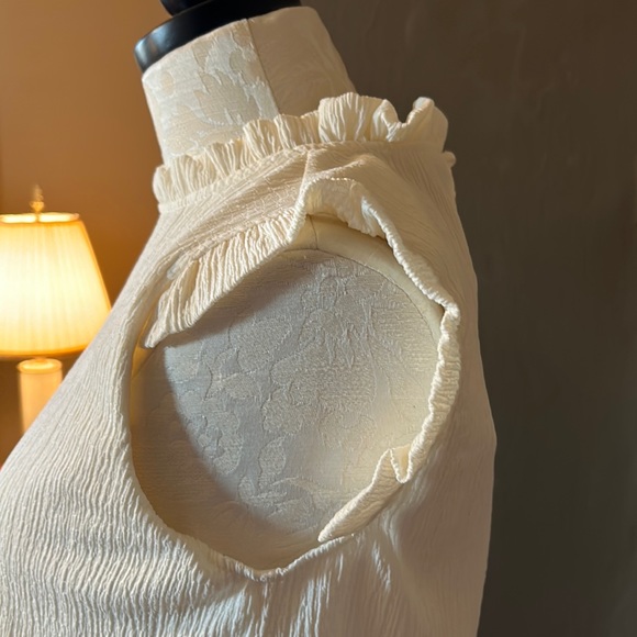 White Ruffle Layering Tank - Picture 6 of 8